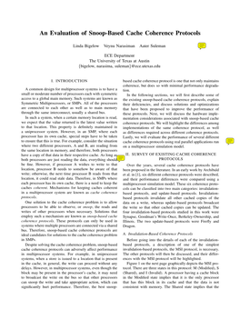 An Evaluation of Cache Coherence Protocols