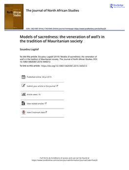 Models of Sacredness: the Veneration of Walī's in the Tradition of Mauritanian Society