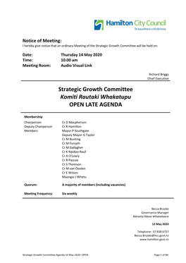 Addendum Agenda of Ordinary Strategic Growth Committee
