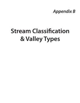 Stream Classification & Valley Types