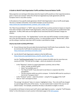 A Guide to World Trade Organisation Tariffs and Most-Favoured Nation Tariffs