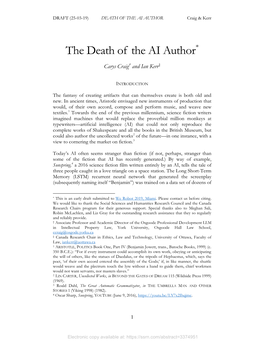 The Death of the AI Author*