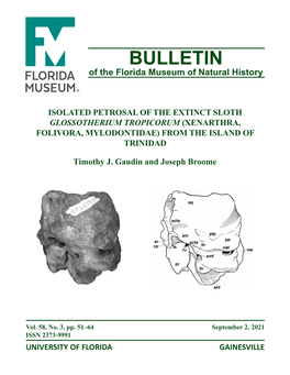 BULLETIN of the Florida Museum of Natural History