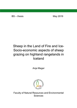 Socio-Economic Aspects of Sheep Grazing on Highland Rangelands in Iceland