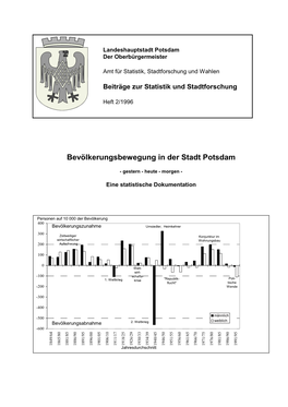 Bevölkerungsbewegung in Der Stadt Potsdam