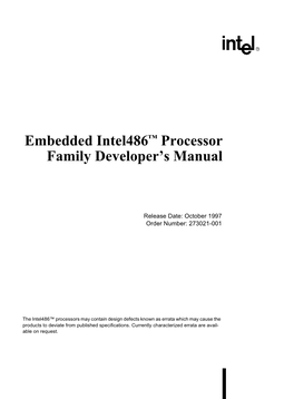 Embedded Intel486™ Processor Family Developer's Manual