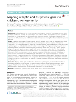 Mapping of Leptin and Its Syntenic Genes to Chicken Chromosome 1P