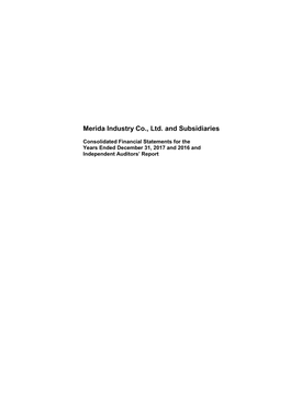 Merida Industry Co., Ltd. and Subsidiaries