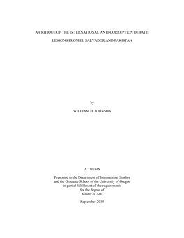 A Critique of the International Anti-Corruption Debate