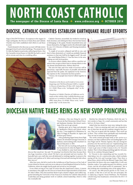 October 2014 Diocese, Catholic Charities Establish Earthquake Relief Efforts