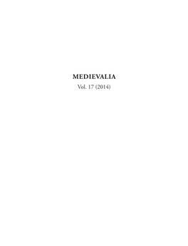 MEDIEVALIA Vol