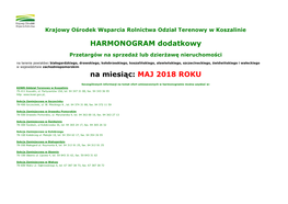 HARMONOGRAM Dodatkowy Na Miesiąc