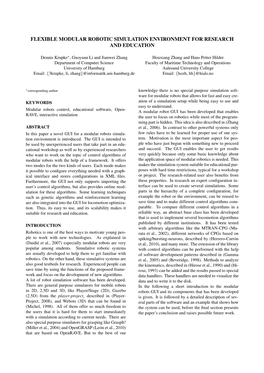 Flexible Modular Robotic Simulation Environment for Research and Education