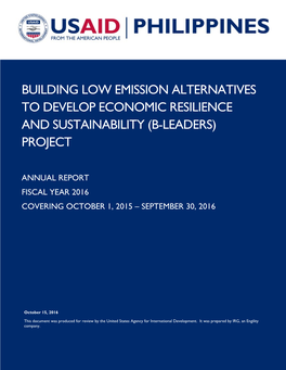 Building Low Emission Alternatives to Develop Economic Resilience and Sustainability (B-Leaders) Project