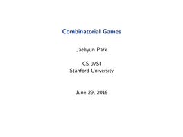 Combinatorial Games