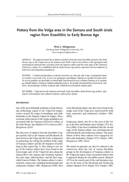 Pottery from the Volga Area in the Samara and South Urals Region from Eneolithic to Early Bronze Age