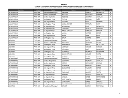 Anexo 4 Lista De Candidatas Y Candidatos De Planillas De Miembros De Ayuntamiento