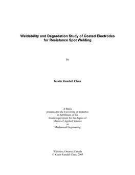 Weldability and Degradation Study of Coated Electrodes for Resistance Spot Welding