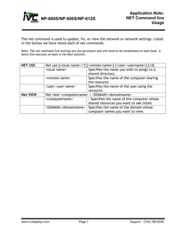 NET Command Line Application Note