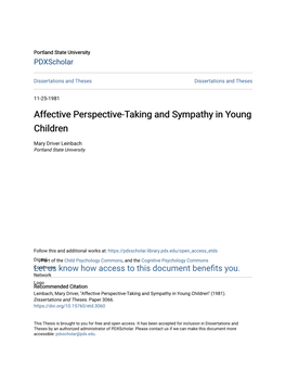 Affective Perspective-Taking and Sympathy in Young Children