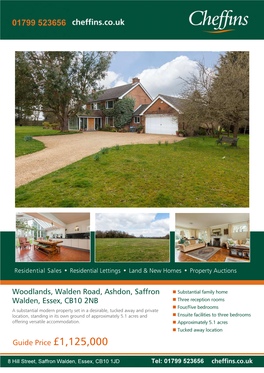 Woodlands, Walden Road, Ashdon, Saffron Walden, Essex, CB10 2NB