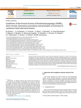 Guidelines of the French Society of Otorhinolaryngology (SFORL)