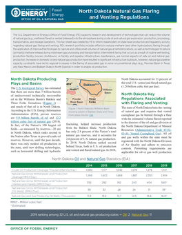 North Dakota Natural Gas Flaring Energy OFFICE of OIL & NATURAL GAS and Venting Regulations