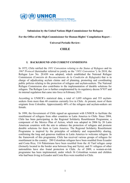 UNHCR Submission on Chile 18Th UPR Session