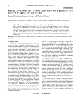 Induced Aromaticity and Electron-Count Rules for Bipyramidal and Sandwich Complexes of S- and D-Metals Tatyana N