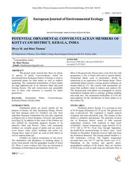 Euopean Journal of Molecular Biology and Biochemistry