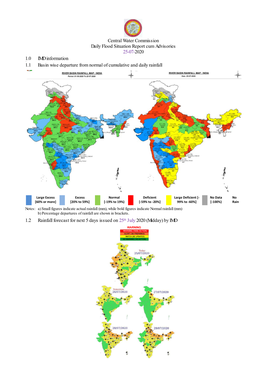 Central Water Commission Daily Flood Situation Report Cum Advisories 25-07-2020