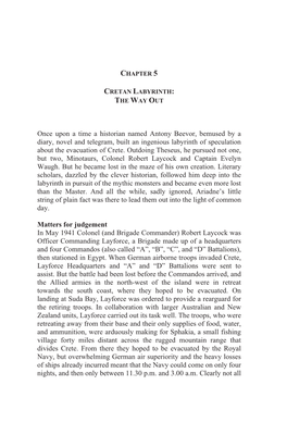 Once Upon a Time a Historian Named Antony Beevor, Bemused by a Diary, Novel and Telegram, Built an Ingenious Labyrinth of Speculation About the Evacuation of Crete