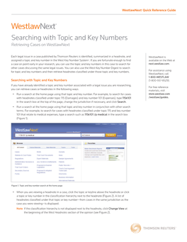 Searching with Topic and Key Numbers Retrieving Cases on Westlawnext