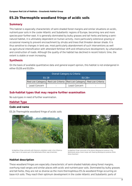 E5.2B Thermophile Woodland Fringe of Acidic Soils