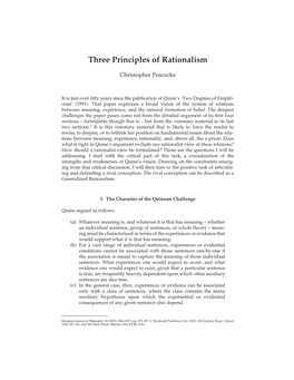 Three Principles of Rationalism