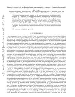Extensive Statistical Mechanics Based on Nonadditive Entropy: Canonical