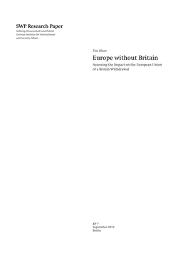 Europe Without Britain. Assessing the Impact on the European Union of A