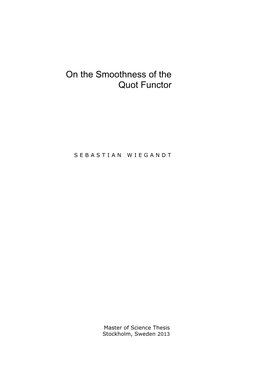 On the Smoothness of the Quot Functor