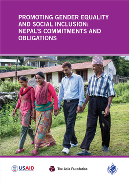Promoting Gender Equality and Social Inclusion: Nepal’S Commitments and Obligations