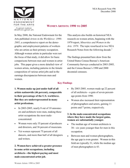 Women Artists: 1990 to 2005