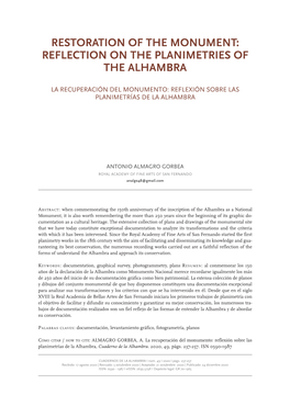 Reflection on the Planimetries of the Alhambra