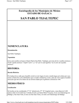 San Pablo Tijaltepec Page 1 of 7