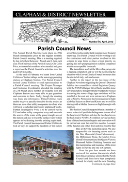 Clapham & District Newsletter Parish Council News