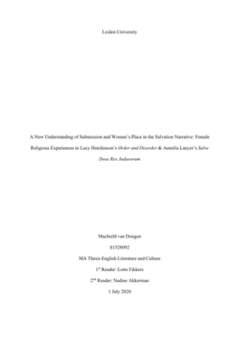 Master Thesis