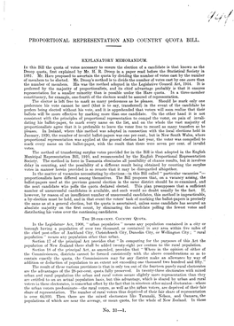 Proportional Representation and Country Quota Bill