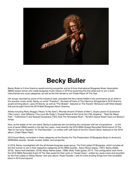 2019 Becky Buller