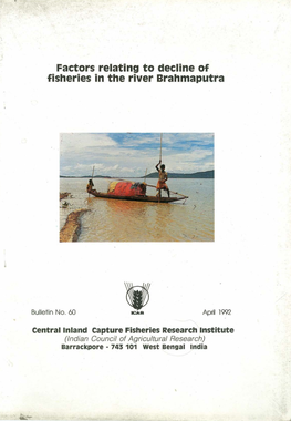 Factors Relating to Decline of Fisheries in the River Aranmaputra