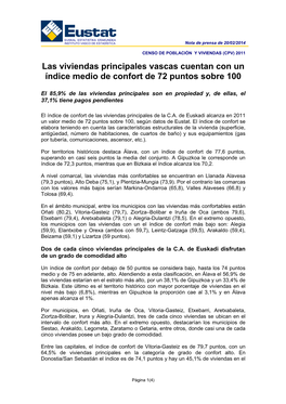 Censo De Población Y Viviendas (Cpv) 2011