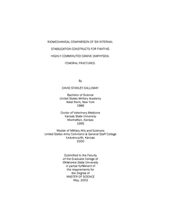 Biomechanical Comparison of Six Internal Stabilization Constructs for Fixating Highly Comminuted Canine Diaphyseal Femoral Fractures