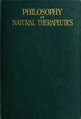 Philosophy of Natural Therapeutics